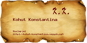 Kohut Konstantina névjegykártya
